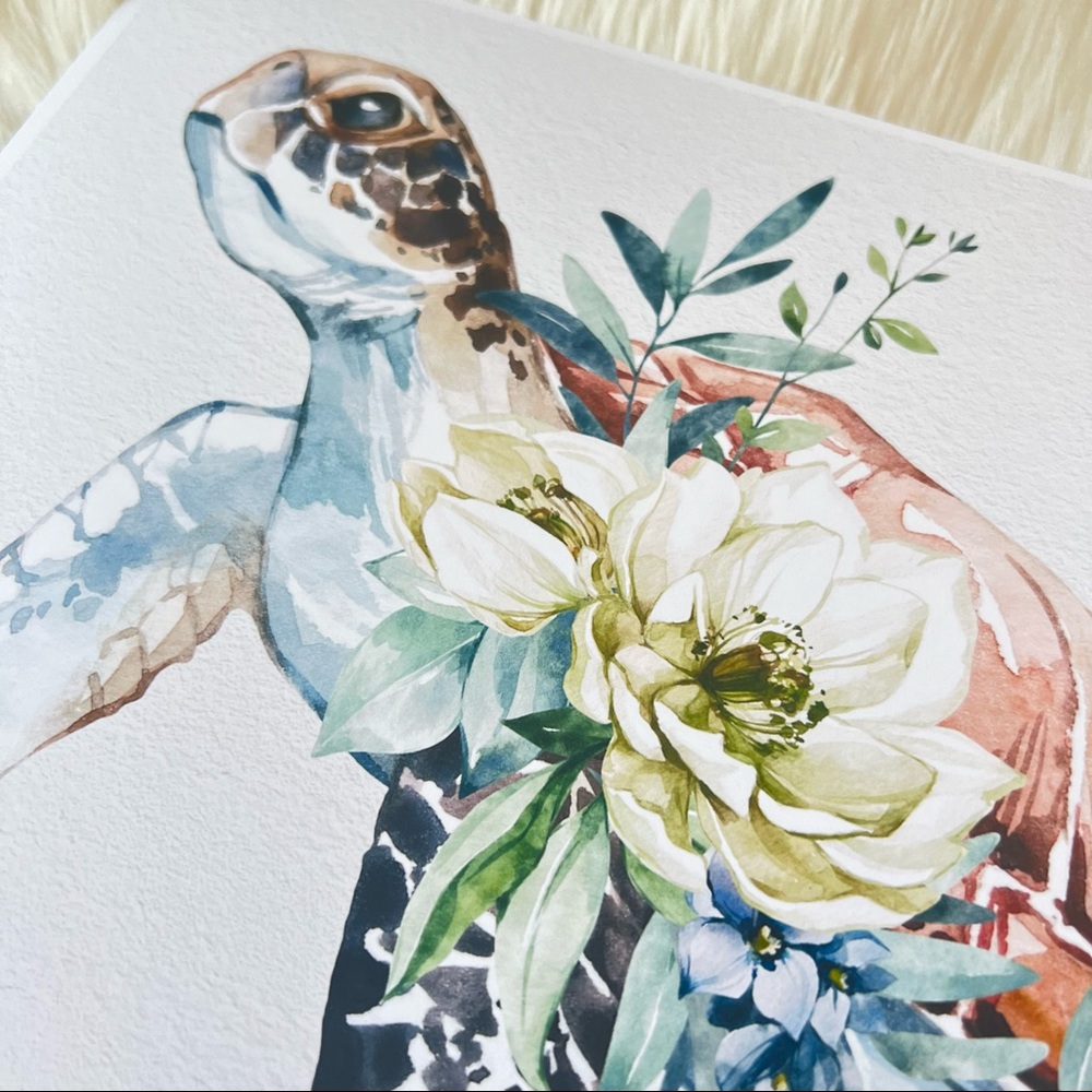 Wall Art Watercolor Sea Turtle Print Poster Unframed - Picture 13 of 15